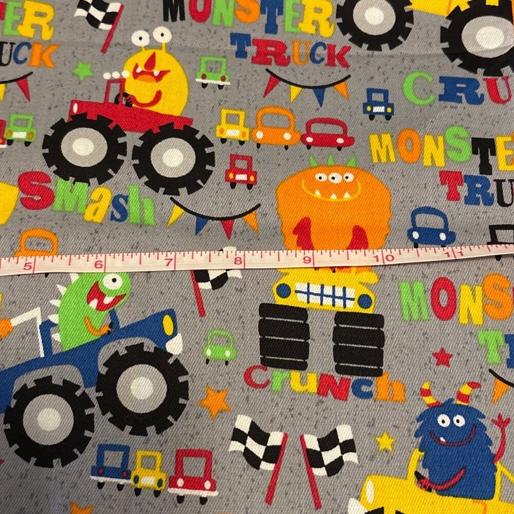 Monster Truck Print Cotton Fabric‎ Bundle 43x48" JoAnns Exclusive